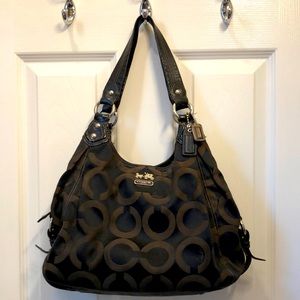 Coach Signature Maggie Madison Black Boho Purse